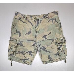 MustWay Cargo Shorts Mens 38. Camouflage‎ Green Baggy Casual